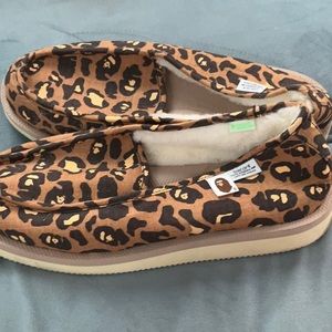Bape leopard print slides